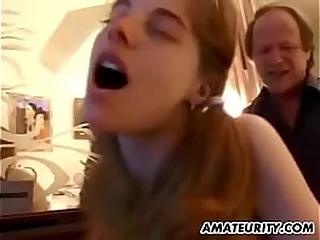 Sex-mad French dad bangs amateur teenage pain in the neck